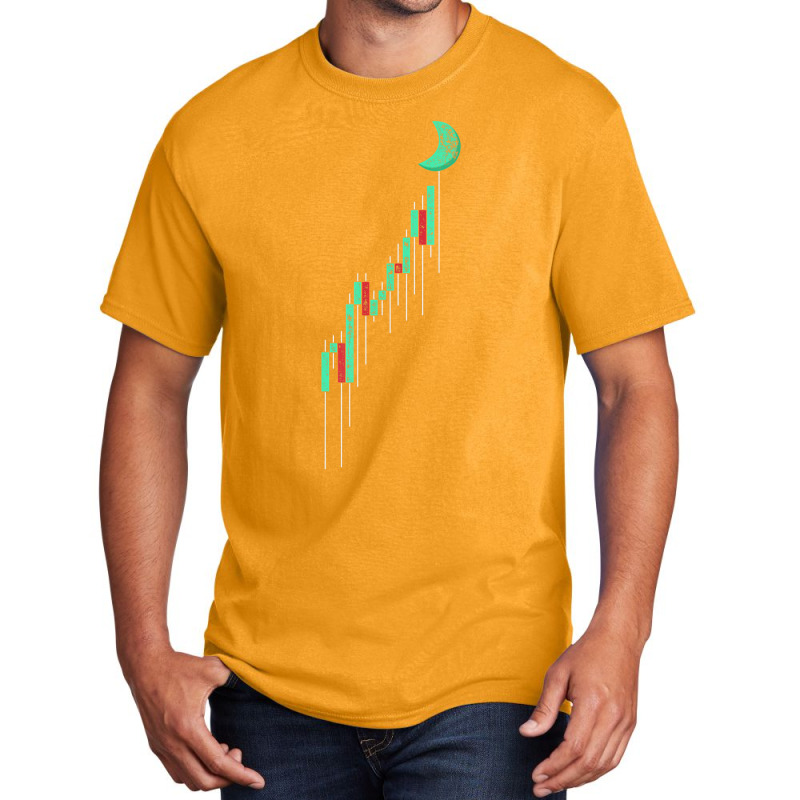 Crypto Trading Hodl Vintage Stock Chart To The Moon Basic T-shirt by cm-arts | Artistshot