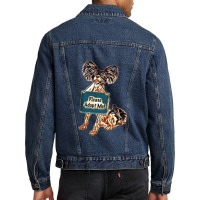 A Cute Happy Little Papillon Men Denim Jacket | Artistshot