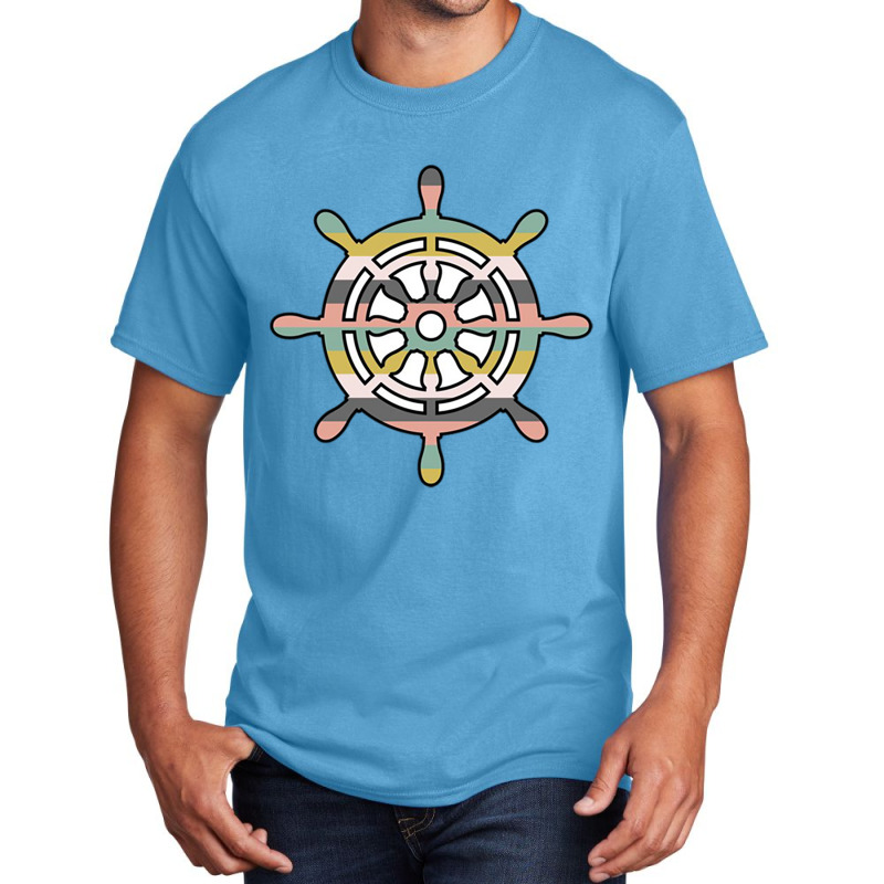 Ship Wheel Green Striped Basic T-shirt | Artistshot