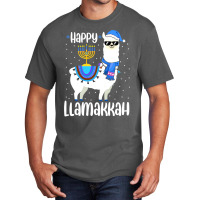 Happy Llamakkah Cute Jewish Llama Sunglasses Hanukkah Basic T-shirt | Artistshot