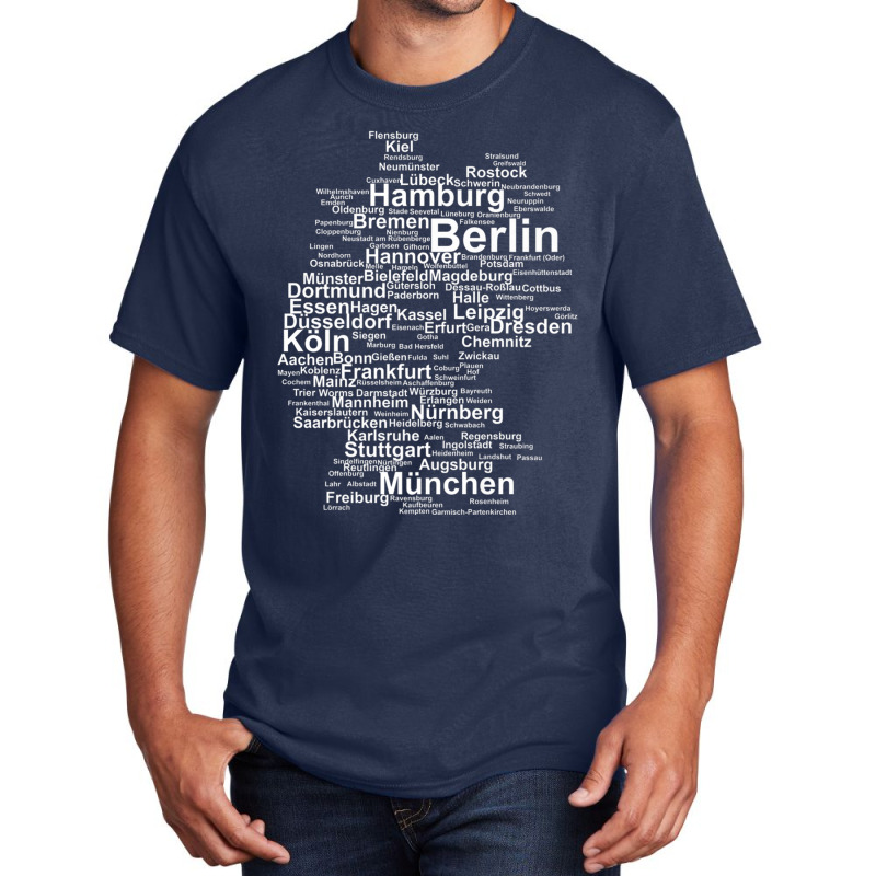 Germany Map Silhouette Towns Cities Berlin Hamburg Travel Premium T Sh Basic T-shirt | Artistshot