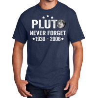 Vintage Never Forget Pluto Nerdy Astronomy Space Science Basic T-shirt | Artistshot