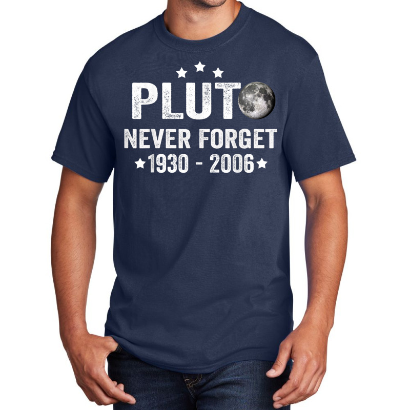 Vintage Never Forget Pluto Nerdy Astronomy Space Science Basic T-shirt | Artistshot