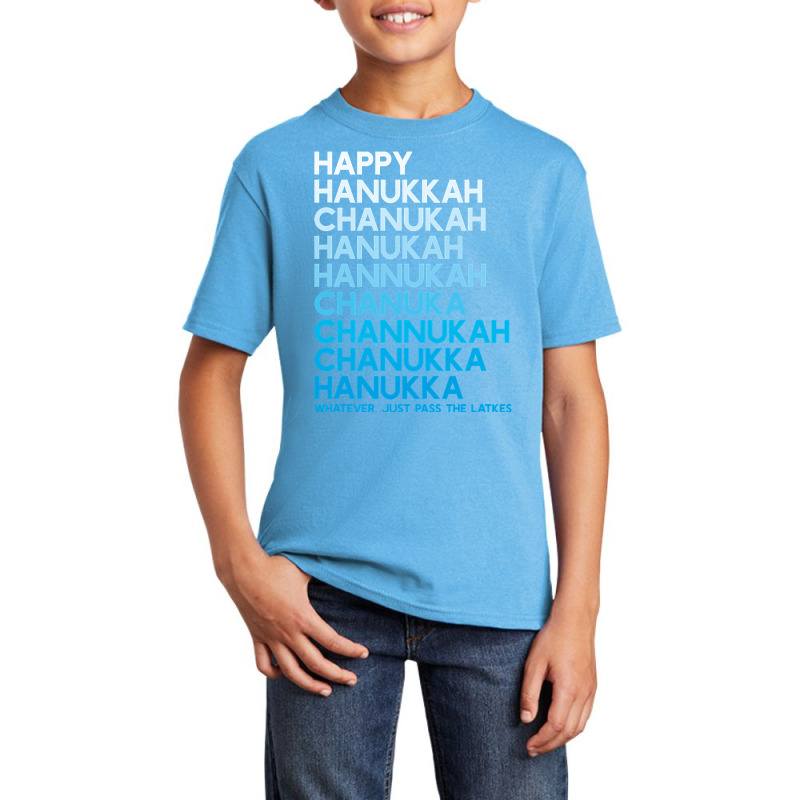 Happy Hanukkah Jewish Holiday Chanukah Menorah Dreidel Basic Youth T-shirt | Artistshot