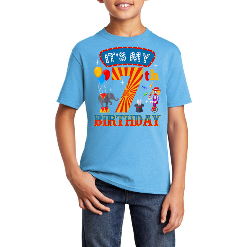 It's My 7th Birthday Ringmaster Kids Circus Party B Day T Shirt Basic Youth T-shirt by cm-arts | Artistshot