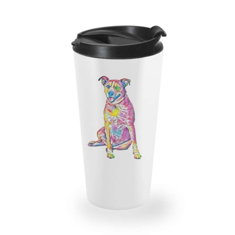 Happy Large Mixed Breed Dog S Travel Mug | Artistshot