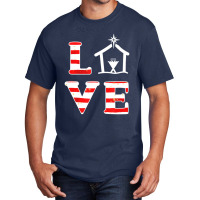 Christian Christmas Love Jesus Birth Manger Basic T-shirt | Artistshot