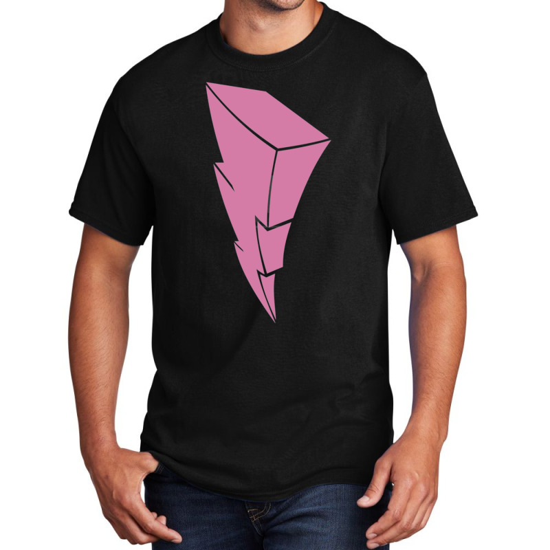 Pink Ranger Lightning Symbol Basic T-shirt by cm-arts | Artistshot