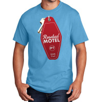 Schitt S Creek Rosebud Motel Key Tag For Room 7 Retro Design In Red Basic T-shirt | Artistshot