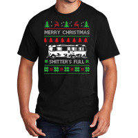 Merry Christmas Shitter S Full Funny Holiday Ugly Christmas Basic T-shirt | Artistshot