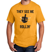 Hanukkah 2020 Dreidel Game Gift They See Me Rollin_ Jewish T-shirt Basic T-shirt | Artistshot