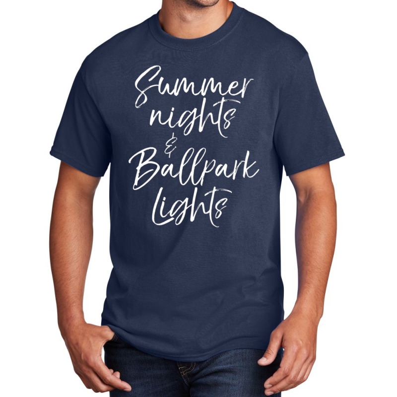 Baseball Summer Nights And Ballpark Lights Basic T-shirt by Kanjolen689 | Artistshot