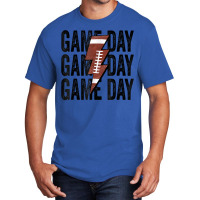 Vintage Game Day Football Lightning Bolt Funny Team Sport T Shirt Basic T-shirt | Artistshot