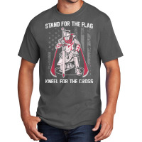 Stand For The Flag Kneel For The Cross Crusader Knights T Shirt Basic T-shirt | Artistshot