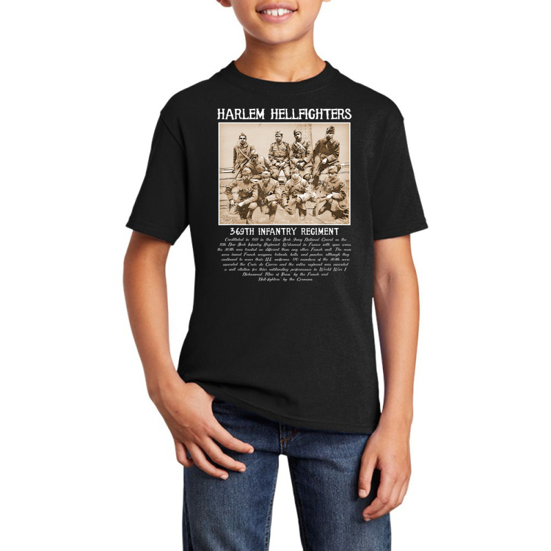 Harlem Hellfighters Vintage Black History Wwi Wwii Military Basic Youth T-shirt by laughingtuy | Artistshot