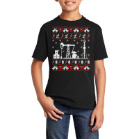 Merry Fracking Christmas Oilfield Oil Ugly Christmas Sweater Long Slee Basic Youth T-shirt | Artistshot