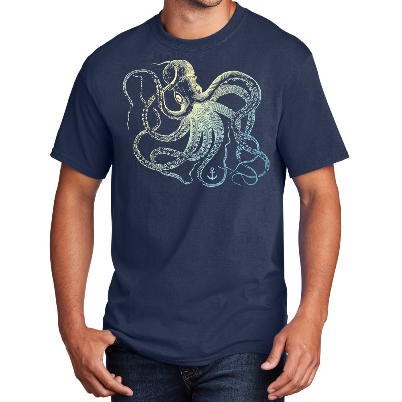 Octopus Cool Vintage Marine Biologist Ocean Sea Life 3 Basic T-shirt | Artistshot