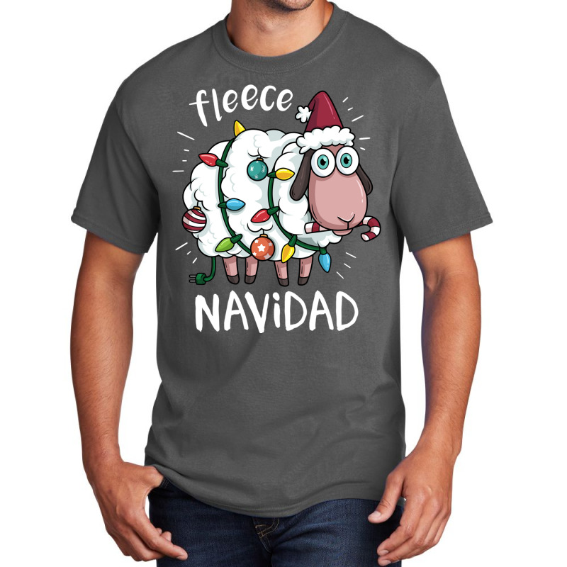 Fleece Feliz Navidad Funny Cute Sheep Christmas Basic T-shirt | Artistshot