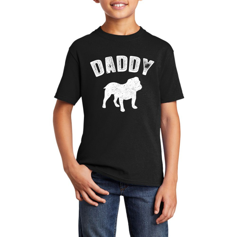 Old English Bulldog Daddy Matching Family Basic Youth T-shirt by Adcock Salmon | Artistshot