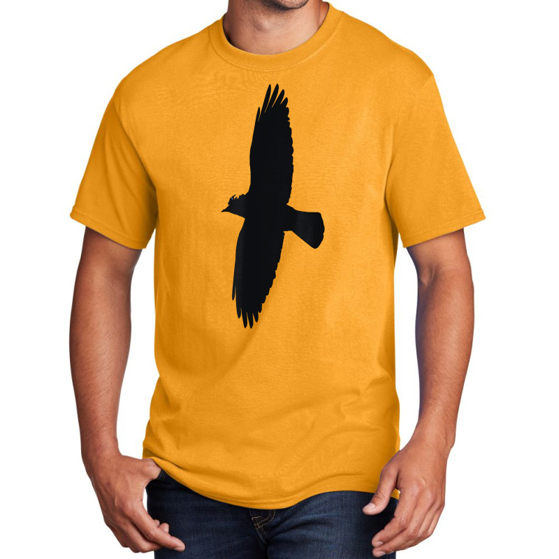 Minimalistic Jackdaw In Flight Silhouette Vector Art Cut Out T Shirt Basic T-shirt by cm-arts | Artistshot