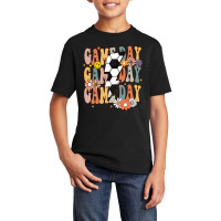 Game Day Soccer Season Groovy Soccer Lightning Bolt Long Sleeve T Shir Basic Youth T-shirt | Artistshot