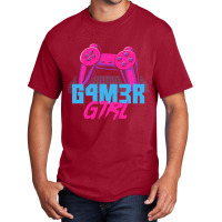 Retro Gamer Girl Vaporwave Leet Leetspeak Gifts Basic T-shirt | Artistshot