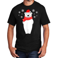 Polar Bear Christmas Pajamas Family Polar Bear In Santa Hat T-shirt Basic T-shirt | Artistshot