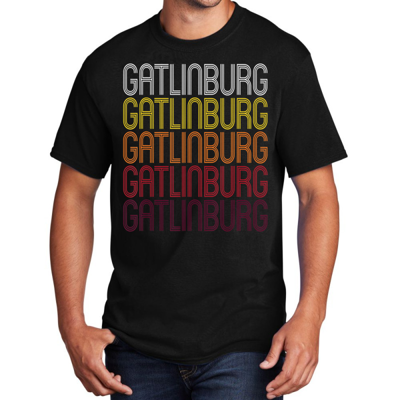 Gatlinburg, Tn Vintage Style Tennessee Basic T-shirt | Artistshot