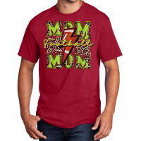 Football Mom, Football Lightning Bolt Leopard Lime Green T Shirt Basic T-shirt | Artistshot