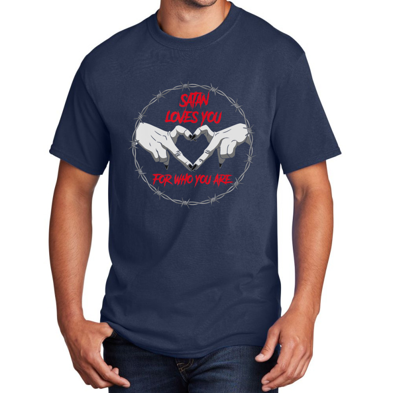 Satan Loves You For Who You Are Devil Satanic Goth Pagan Basic T-shirt | Artistshot