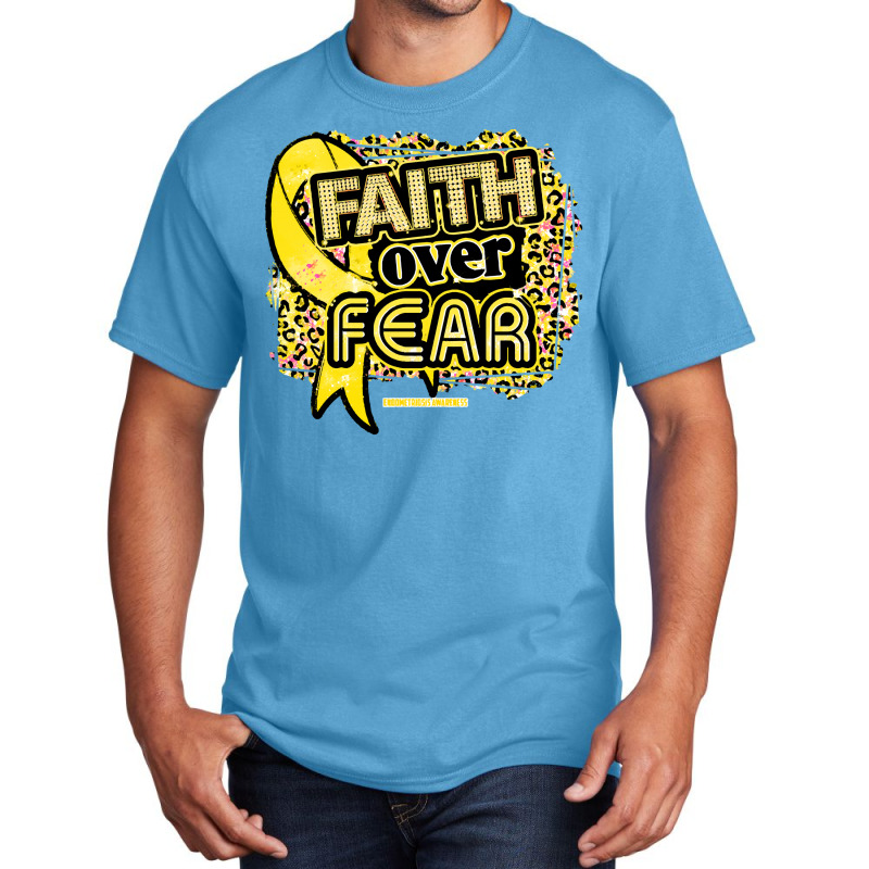 Endometriosis T  Shirt Endometriosis Awareness  Ribbon Faith Over Fear Basic T-shirt by hardlyvagabond | Artistshot