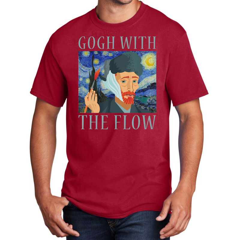 Gogh With The Flow Van Gogh Starry Night Impressionist Basic T-shirt by vucongha | Artistshot