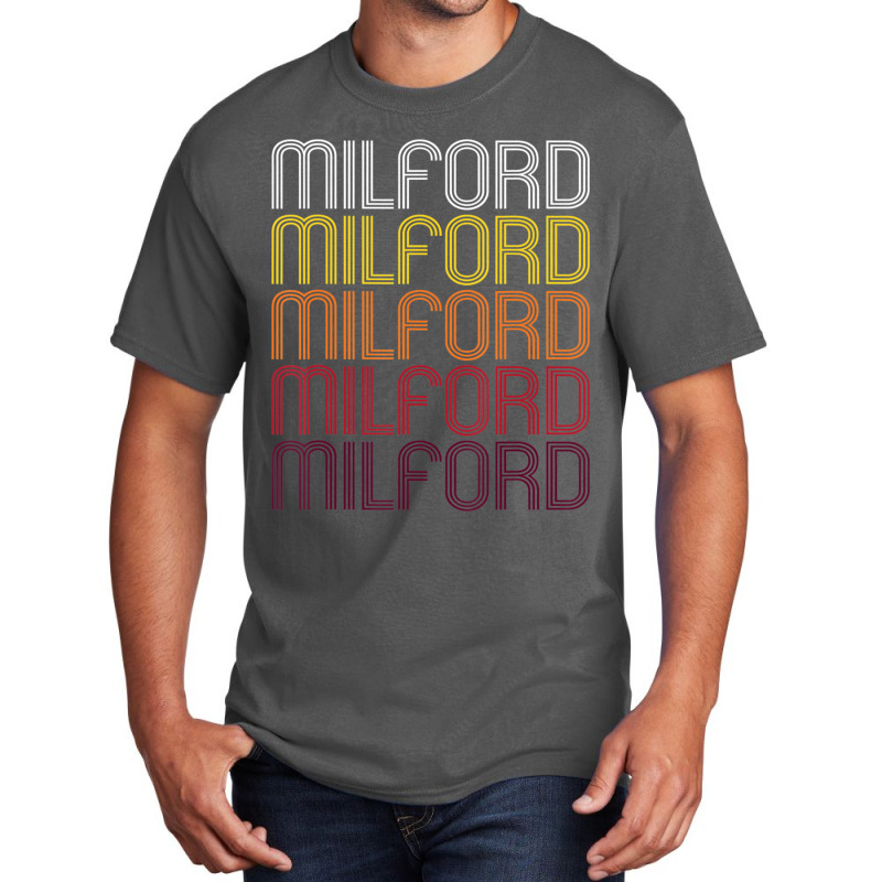 Milford, Mi Vintage Style Michigan Basic T-shirt | Artistshot