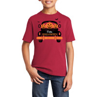 Three Pumpkins In Car Happy Halloween Novelty Holiday Item T Shirt Basic Youth T-shirt | Artistshot