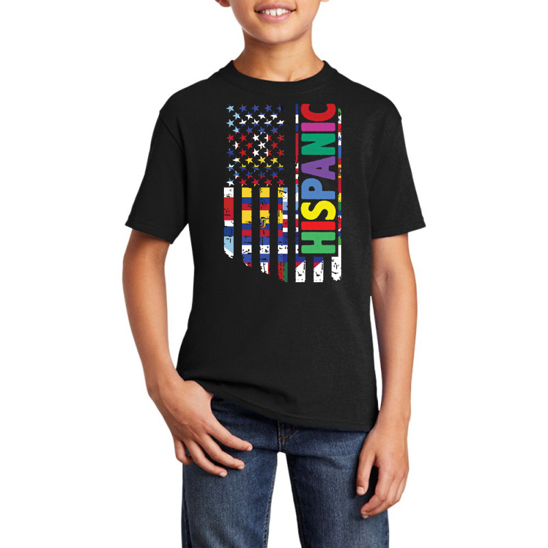 Usa And Latin American Countries Flag Hispanic Heritage Pullover Hoodi Basic Youth T-shirt by cm-arts | Artistshot