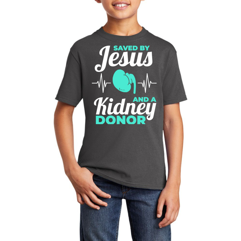 Saved By Jesus And A Kidney Donor Organ Donation Awareness Long Sleeve Basic Youth T-shirt by cm-arts | Artistshot