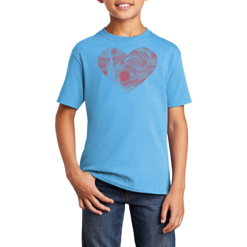 Starry Night Heart By Vincent Van Gogh Famous Painting Basic Youth T-shirt | Artistshot