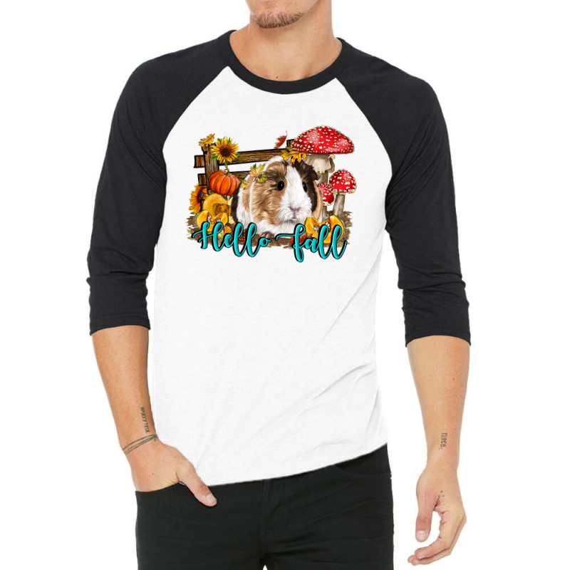 Hello Fall Guinea Pig 3/4 Sleeve Shirt | Artistshot