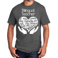 Bilingual Teacher T Shirt Heart Hands School Team Group Gift Basic T-shirt | Artistshot