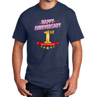 Happy 1st Anniversary Basic T-shirt | Artistshot