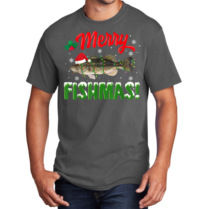 Fish Merry Christmas Largemouth Bass Fishing Lover Pajamas T Shirt Basic T-shirt | Artistshot