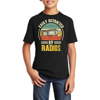 Easily Distracted By Radios Ham Radio Amateur Radio T Shirt Basic Youth T-shirt | Artistshot