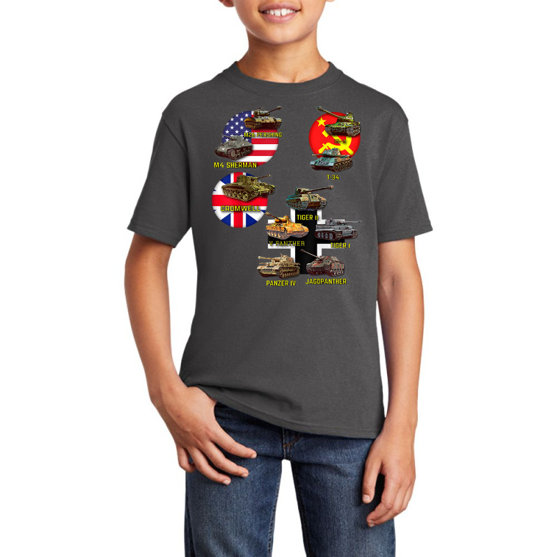 Top 10 Best Ww2 Tanks M4 Sherman Panzer Iv Tiger Ii T 34 T Shirt Basic Youth T-shirt by wevipaenizhu | Artistshot