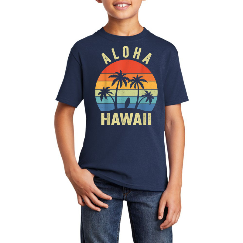 Aloha Hawaii Hawaiian Island Shirt Palm Beach Surfboard Surf T Shirt Basic Youth T-shirt by cm-arts | Artistshot