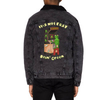 Cute Frog Playing Vintage Arcade Unisex Sherpa-lined Denim Jacket | Artistshot