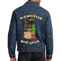 Cute Frog Playing Vintage Arcade Men Denim Jacket | Artistshot