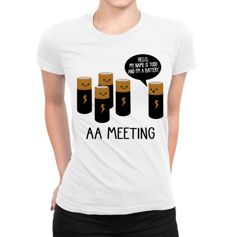 Funny Aa Meeting. Hi! My Name Is Todd And Im A Bat Ladies Fitted T-Shirt by Miracleprint | Artistshot