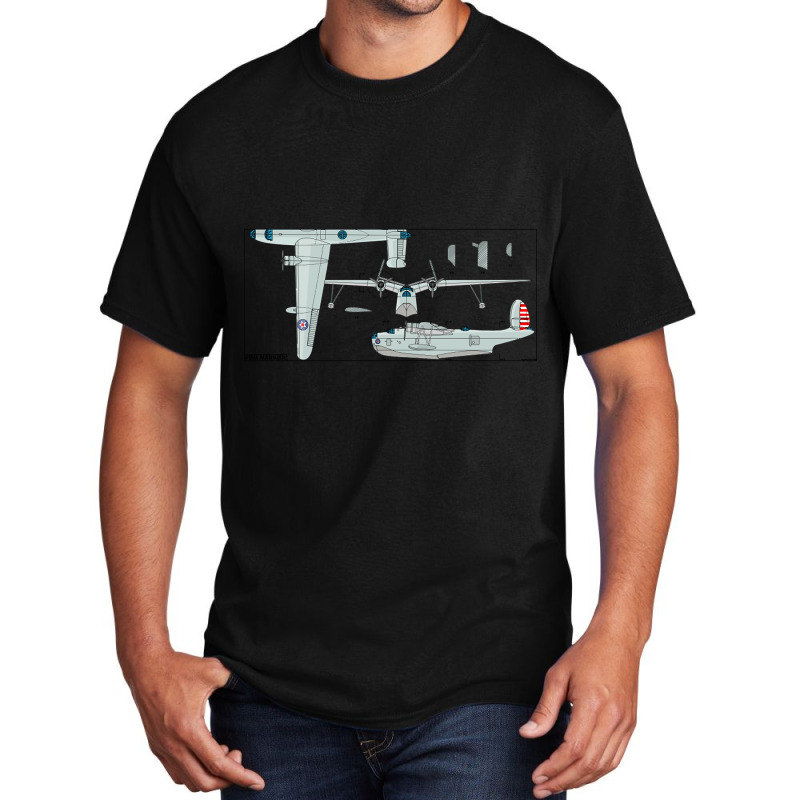 Pbm Mariner American Ww2 Patrol Bomber Flying Boat Diagrams Gift Basic T-shirt | Artistshot