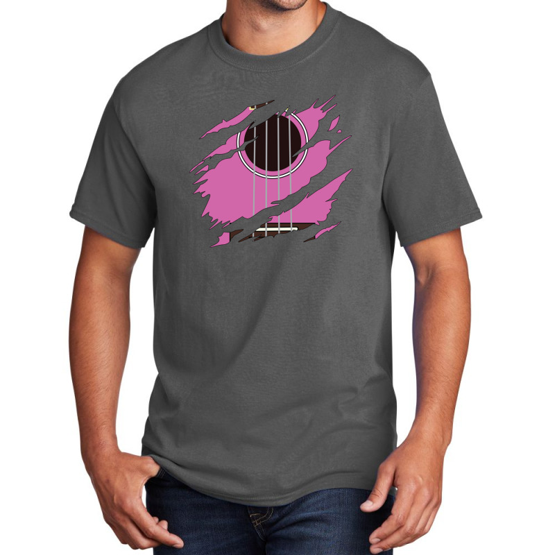 Ripped Ukulele Pink Color Basic T-shirt | Artistshot