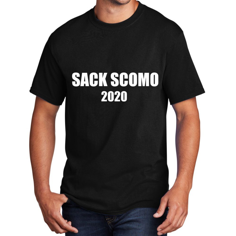 Sack Scomo Scomo Needs To Go -scottyfrommarketing White Text Basic T-shirt by cm-arts | Artistshot